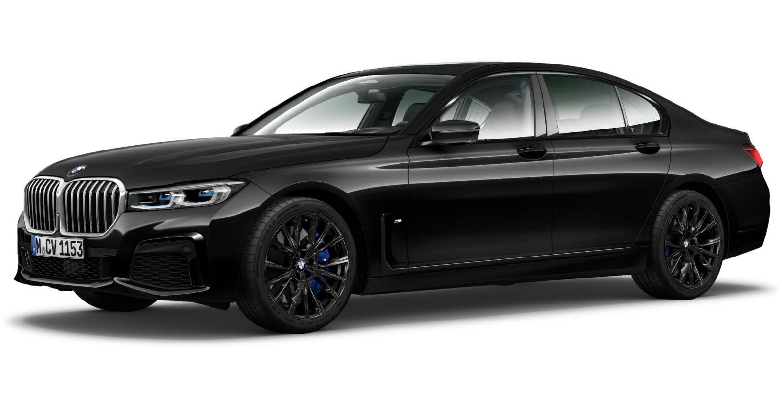 BMW 750i xDrive Limousine in Schwarz von vorne BMW 750i xDrive Limousine in Schwarz von vorne