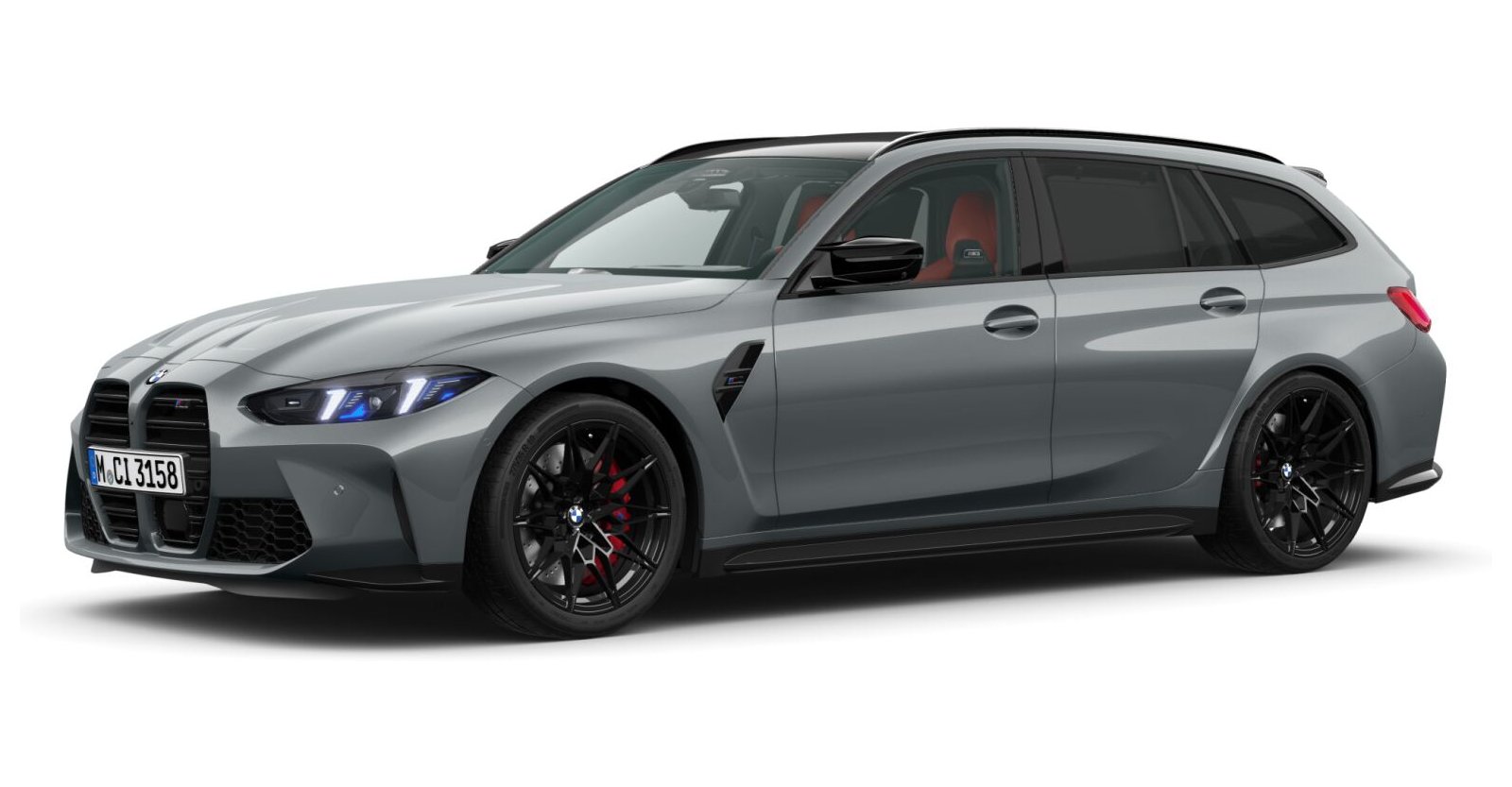 BMW M3 Competition Touring mit M xDrive in Grau von vorne BMW M3 Competition Touring mit M xDrive in Grau von vorne