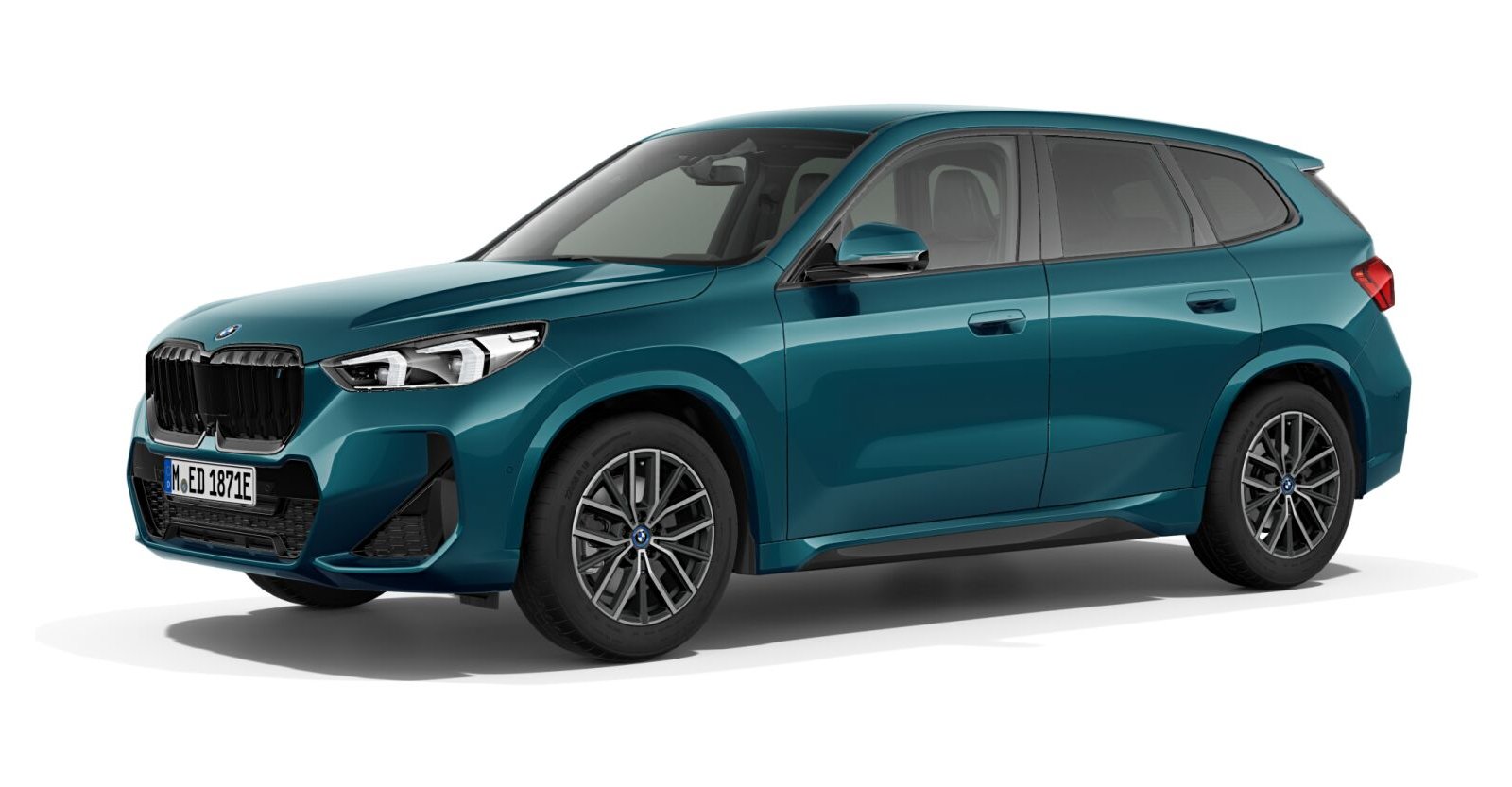 BMW iX1 xDrive30 in Blau von vorne BMW iX1 xDrive30 in Blau von vorne