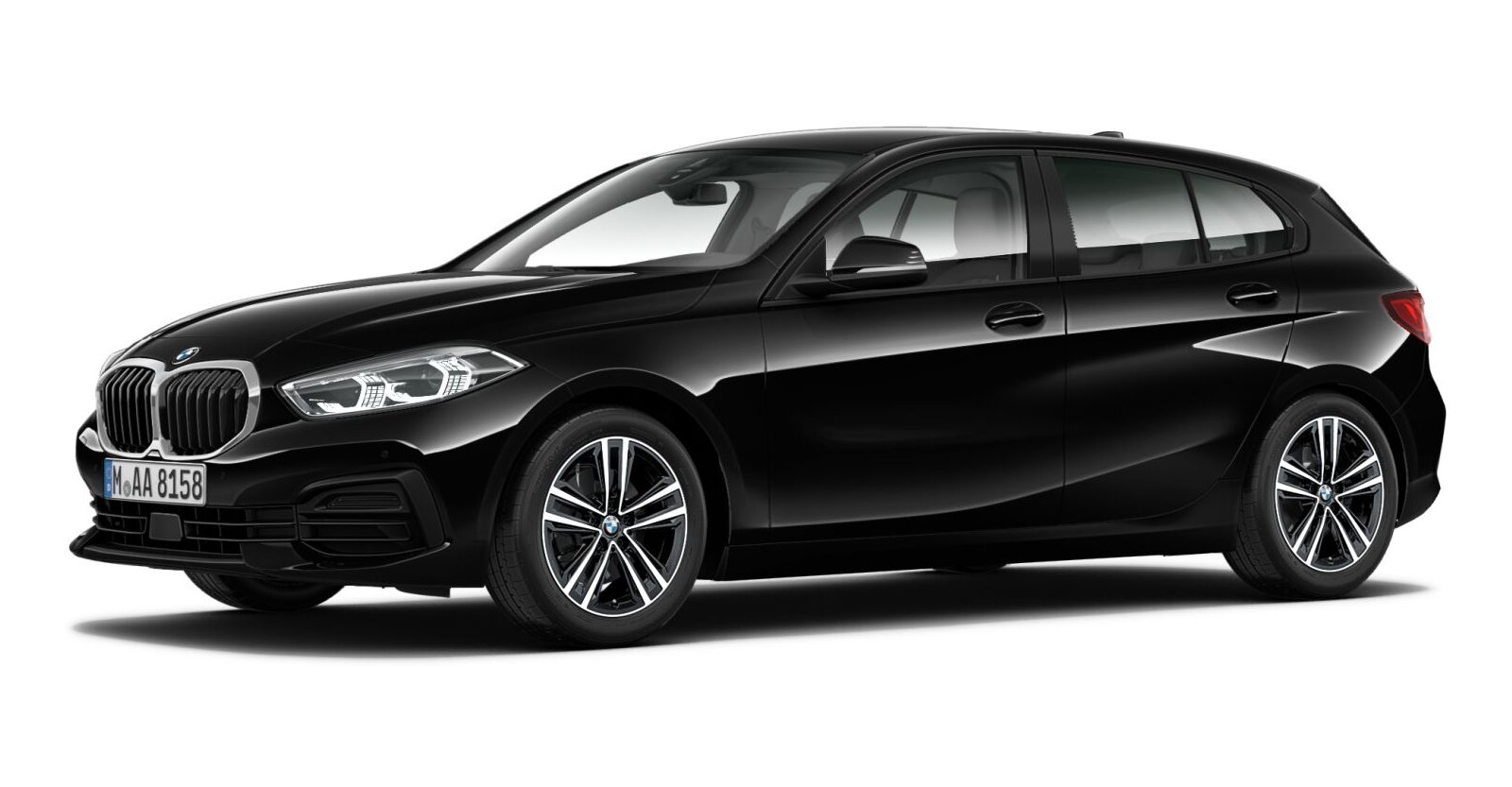 BMW BMW 1er in Schwarz von vorne BMW BMW 1er in Schwarz von vorne