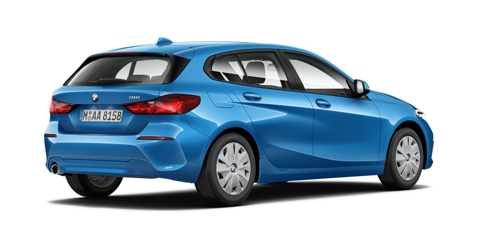 BMW BMW 1er in Blau von hinten BMW BMW 1er in Blau von hinten