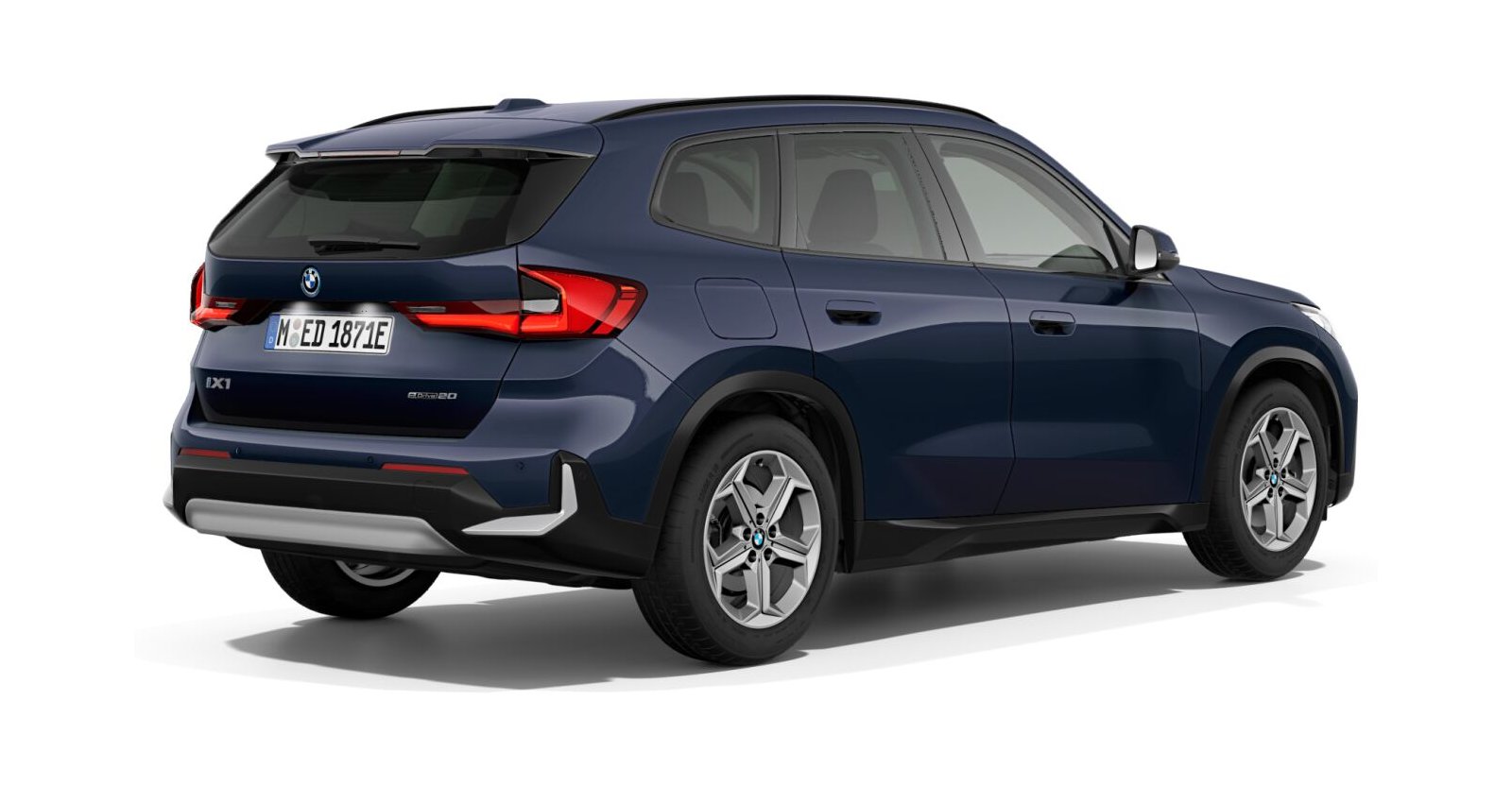 BMW BMW I in Blau von hinten