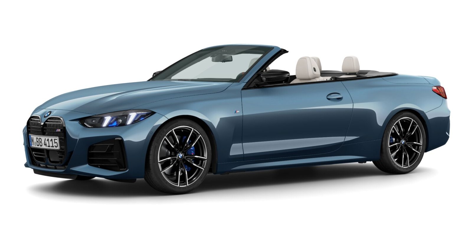 BMW M440i xDrive Cabrio in Blau von vorne BMW M440i xDrive Cabrio in Blau von vorne