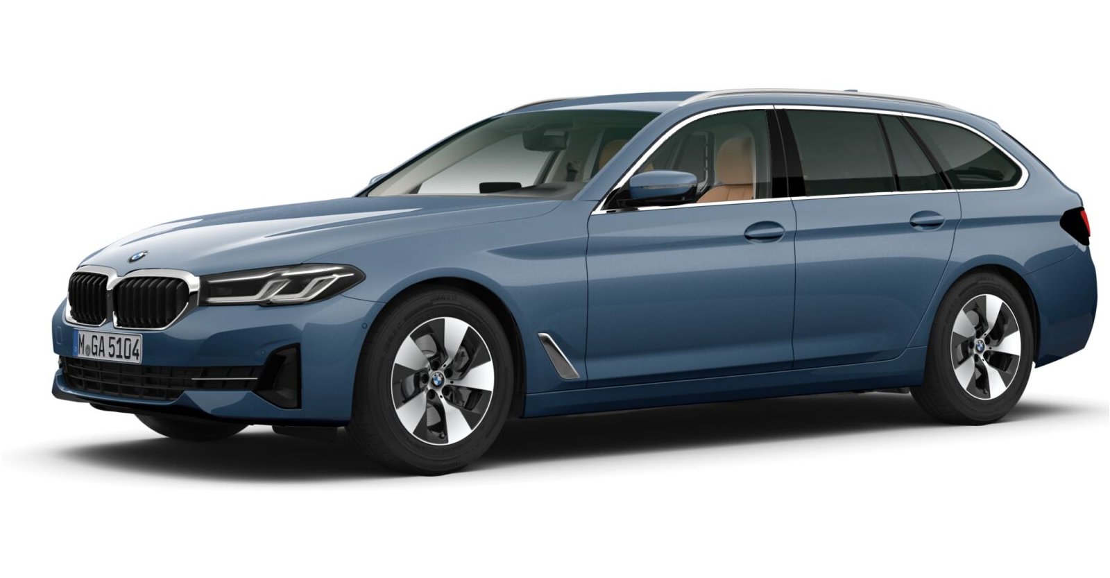BMW 520d Touring in Blau von vorne BMW 520d Touring in Blau von vorne