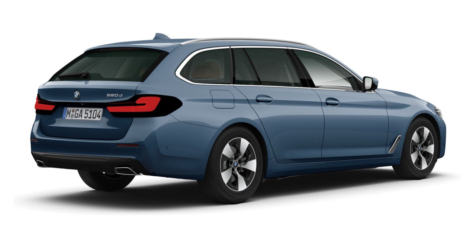 BMW BMW 5er in Blau von hinten BMW BMW 5er in Blau von hinten