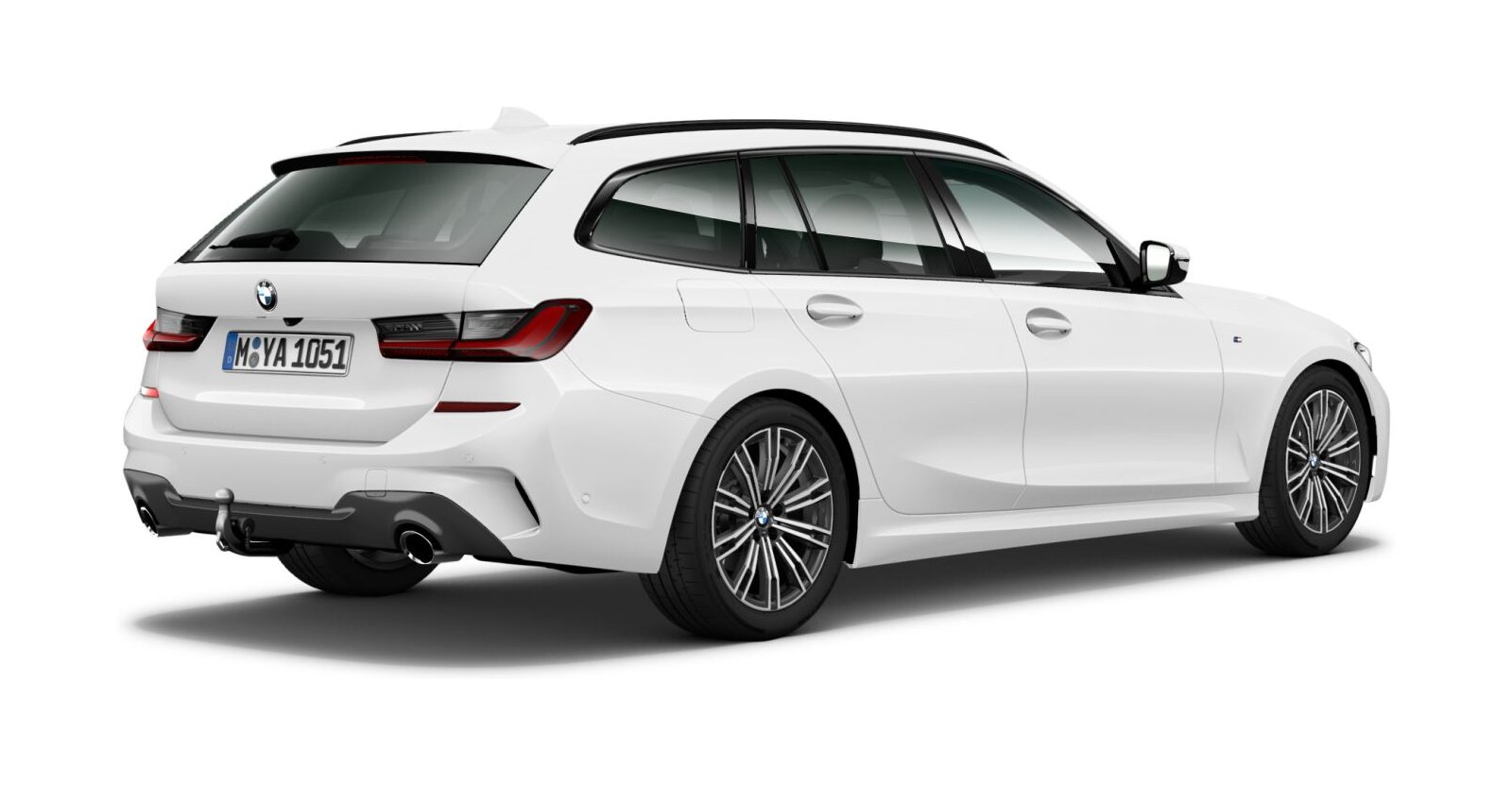 BMW BMW 3er in Weiß von hinten BMW BMW 3er in Weiß von hinten