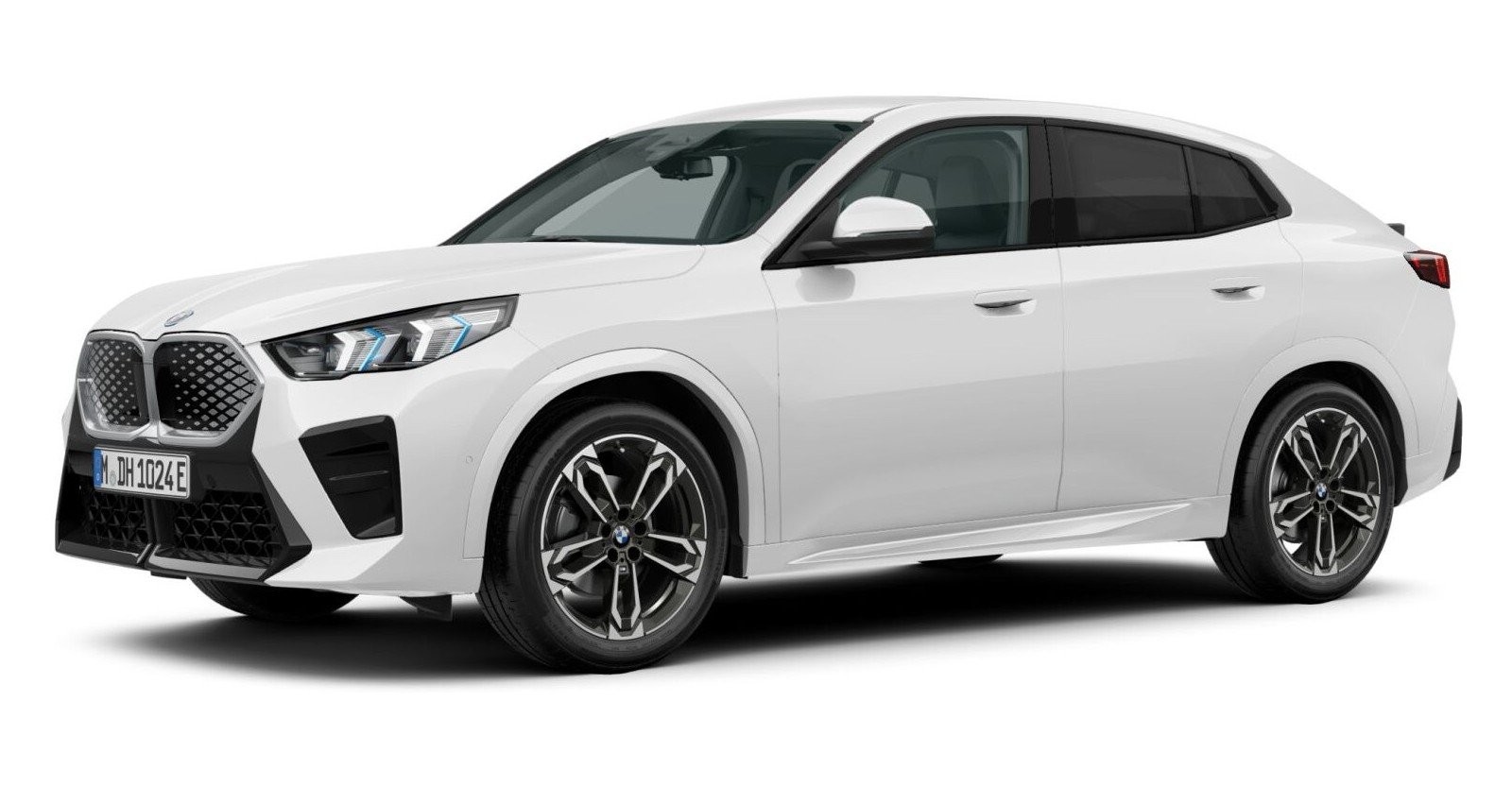 BMW iX2 eDrive20 in Weiß von vorne