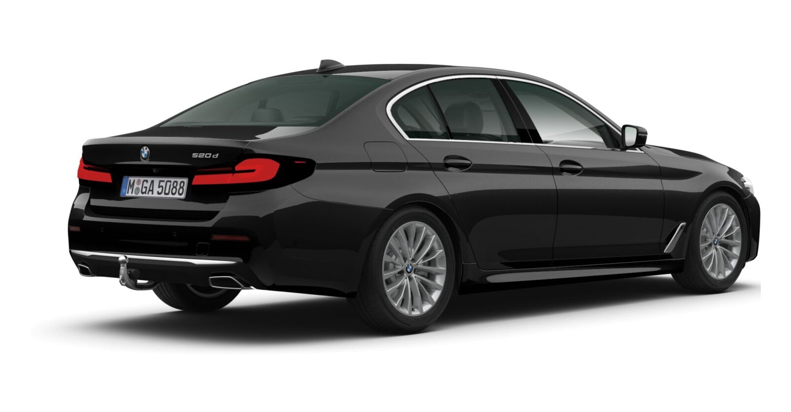 BMW BMW 5er in Schwarz von hinten