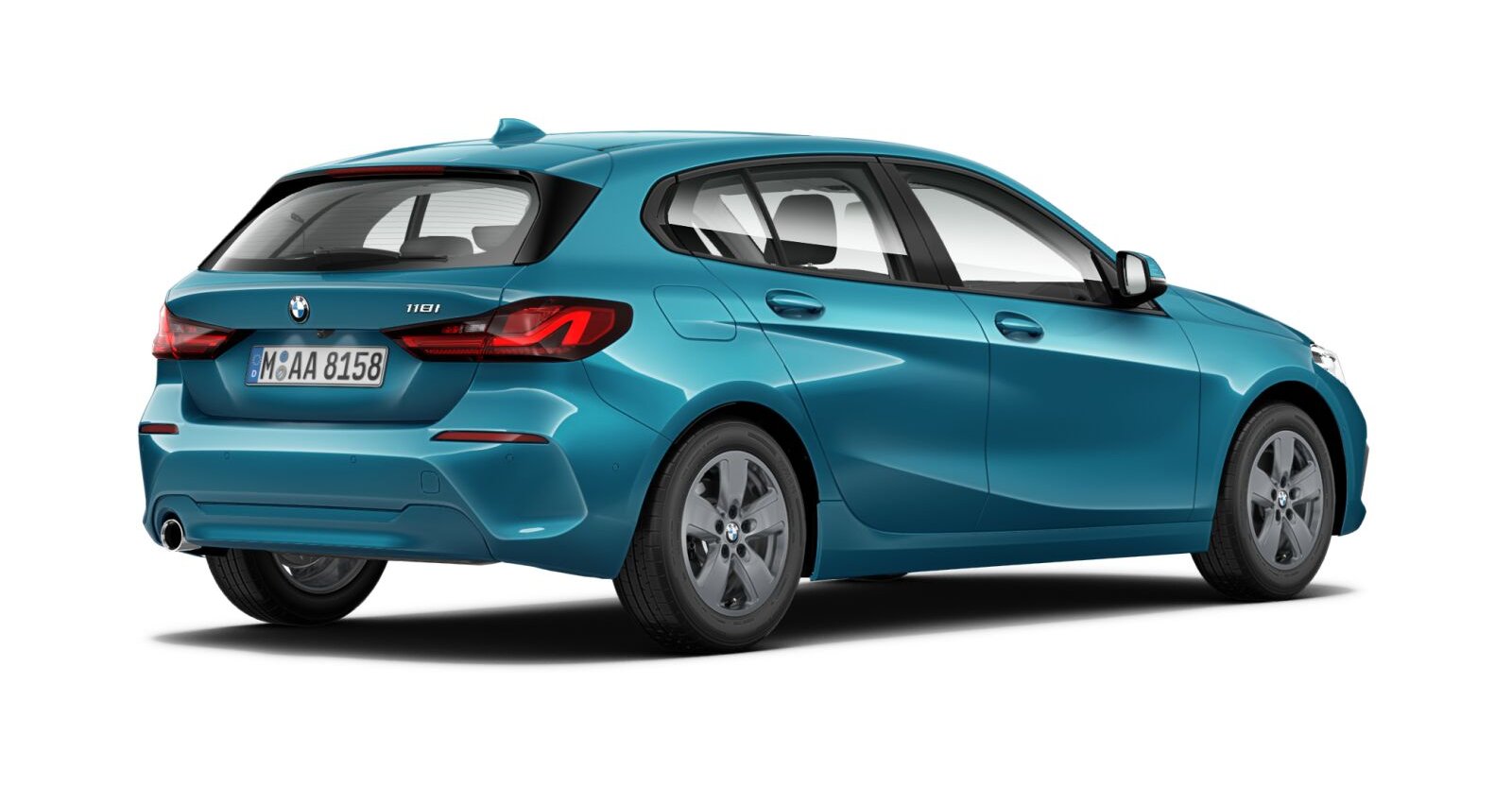 BMW BMW 1er in Blau von hinten BMW BMW 1er in Blau von hinten