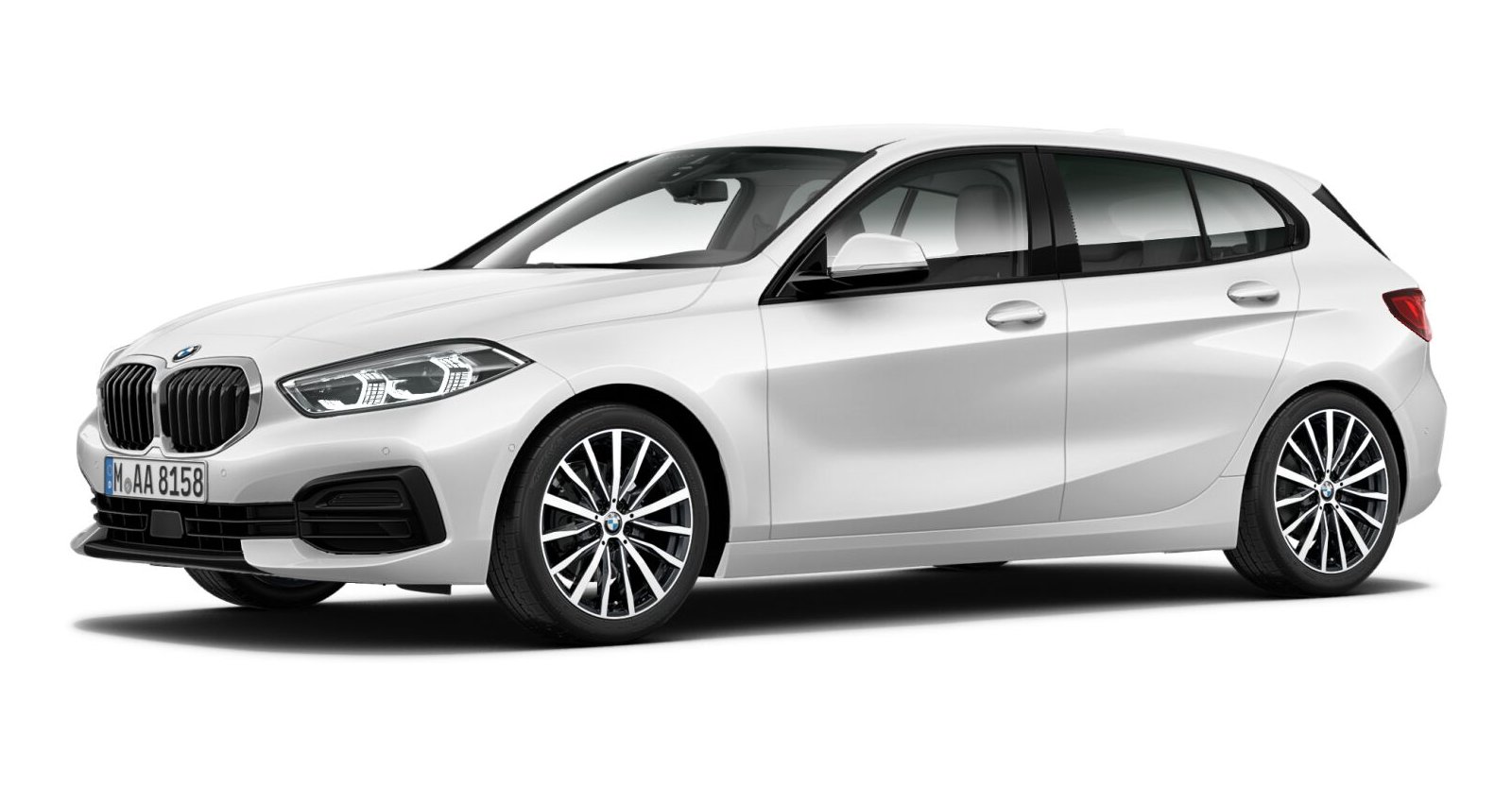 BMW 118d in Weiß von vorne BMW 118d in Weiß von vorne