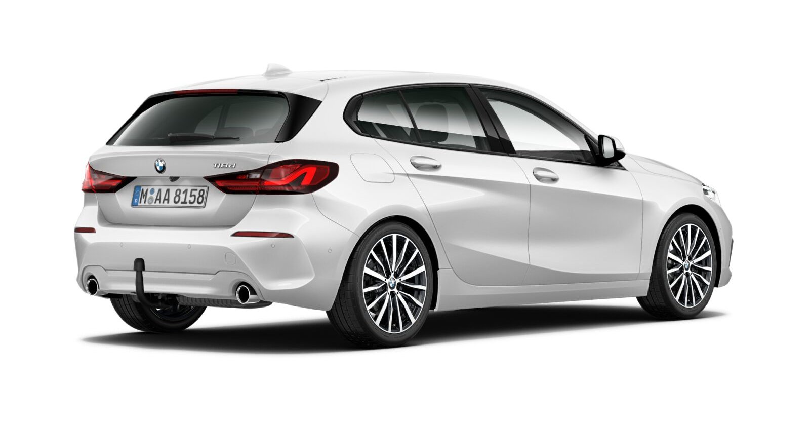 BMW BMW 1er in Weiß von hinten BMW BMW 1er in Weiß von hinten