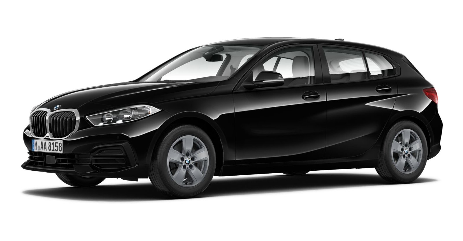 BMW 116i in Schwarz von vorne