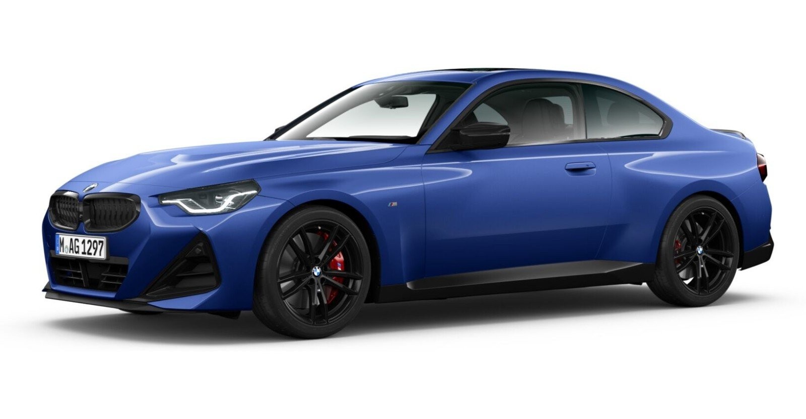 BMW M240i Coupé in Blau von vorne