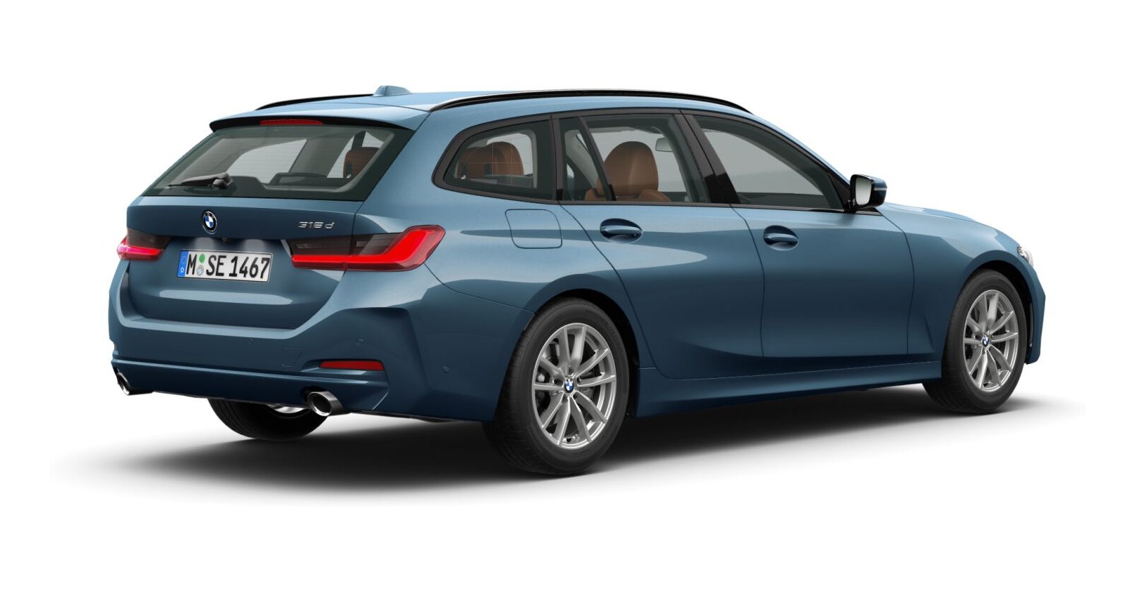 BMW BMW 3er in Blau von hinten BMW BMW 3er in Blau von hinten