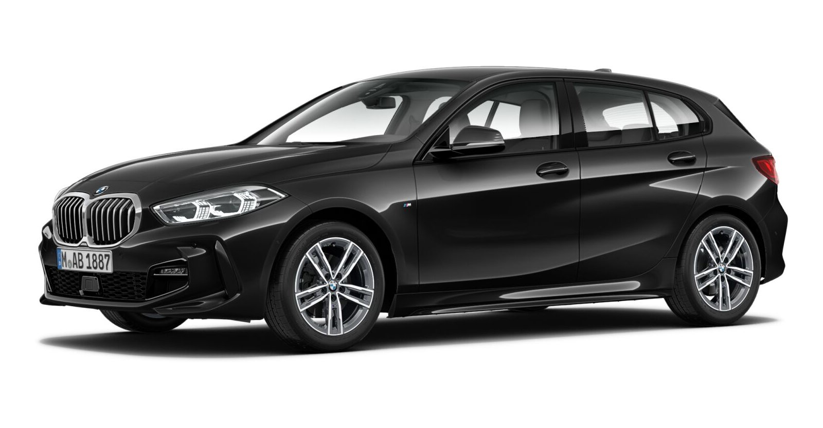 BMW 120i in Schwarz von vorne BMW 120i in Schwarz von vorne