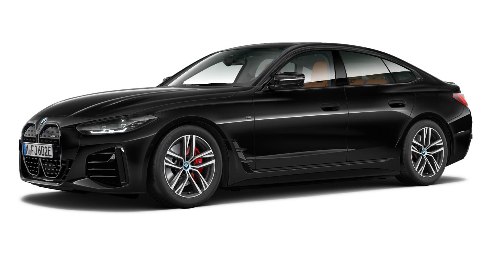 BMW i4 M50 Gran Coupé in Schwarz von vorne BMW i4 M50 Gran Coupé in Schwarz von vorne