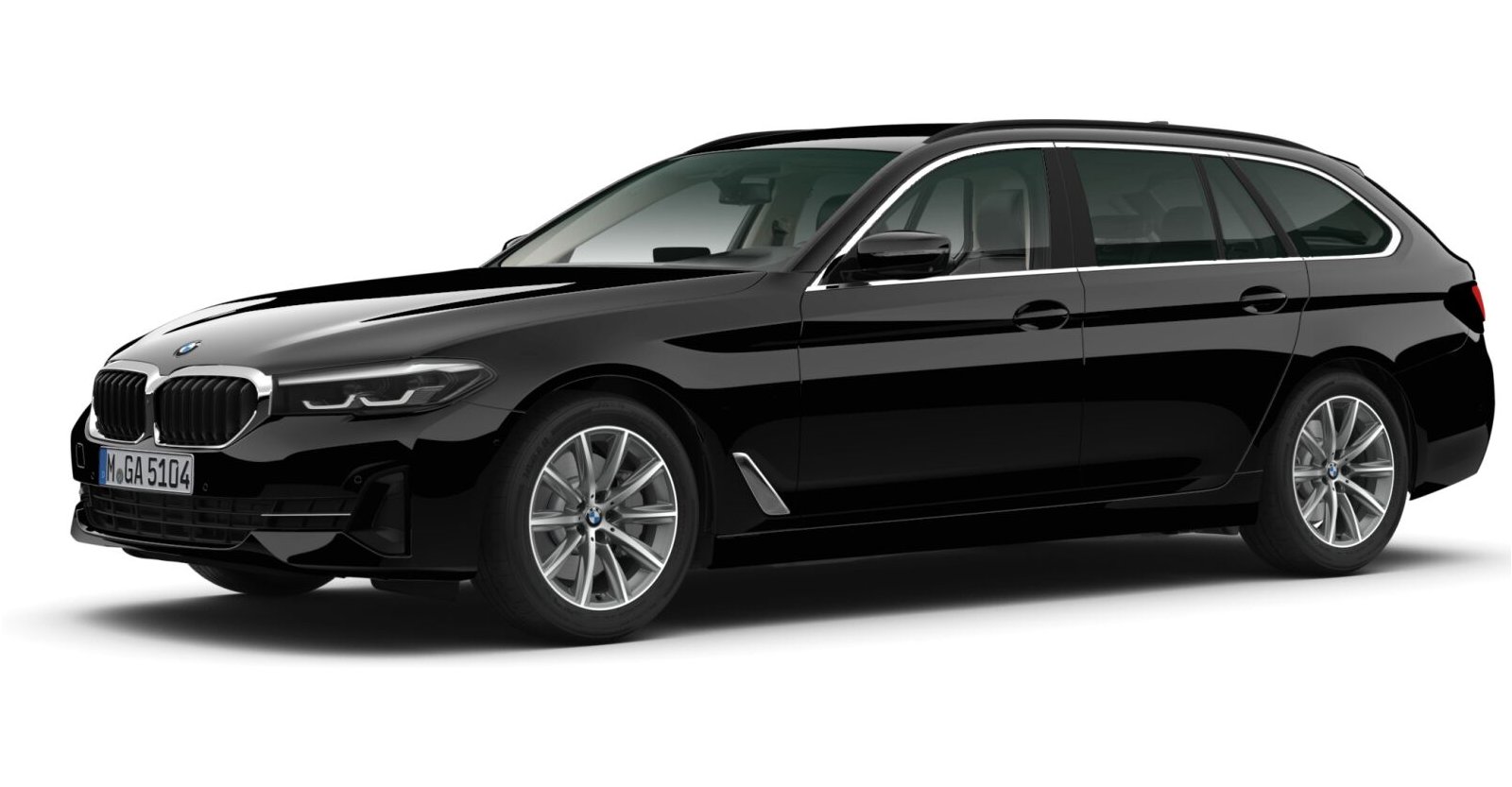 BMW 530i xDrive Touring in Schwarz von vorne BMW 530i xDrive Touring in Schwarz von vorne
