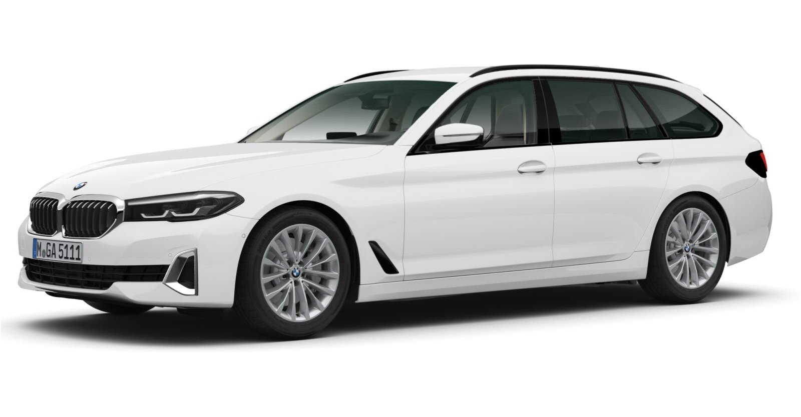 BMW 520d Touring in Weiß von vorne