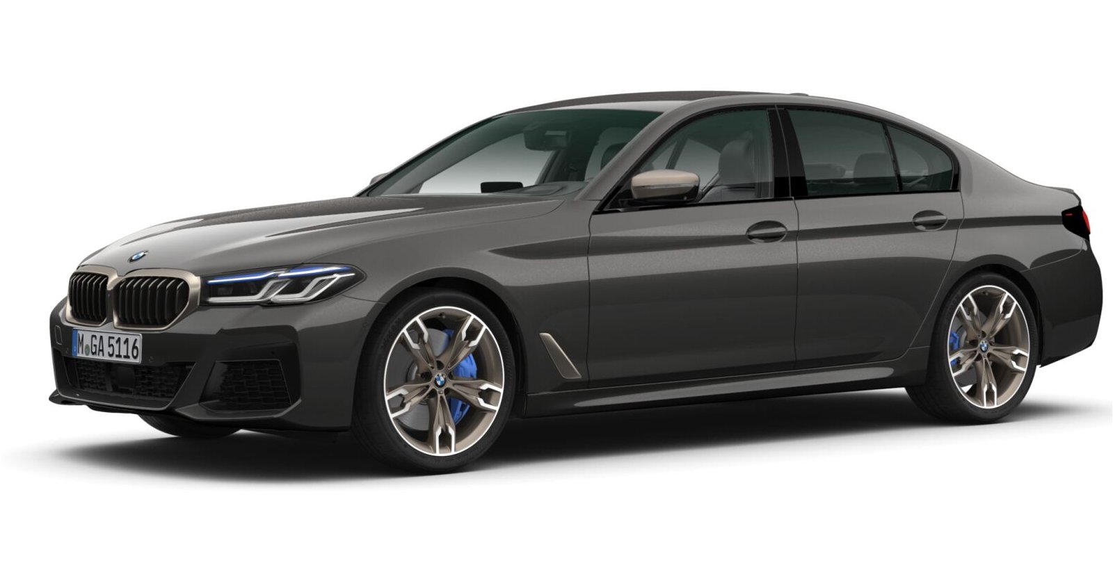BMW M550i xDrive Limousine in Grau von vorne BMW M550i xDrive Limousine in Grau von vorne