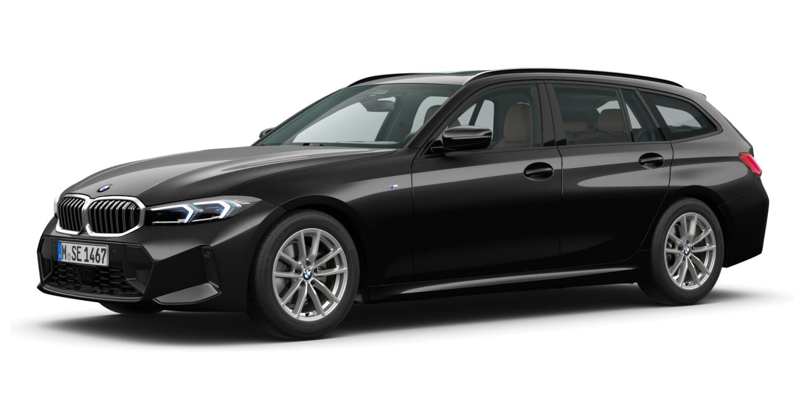 BMW BMW 3er in Schwarz von vorne BMW BMW 3er in Schwarz von vorne
