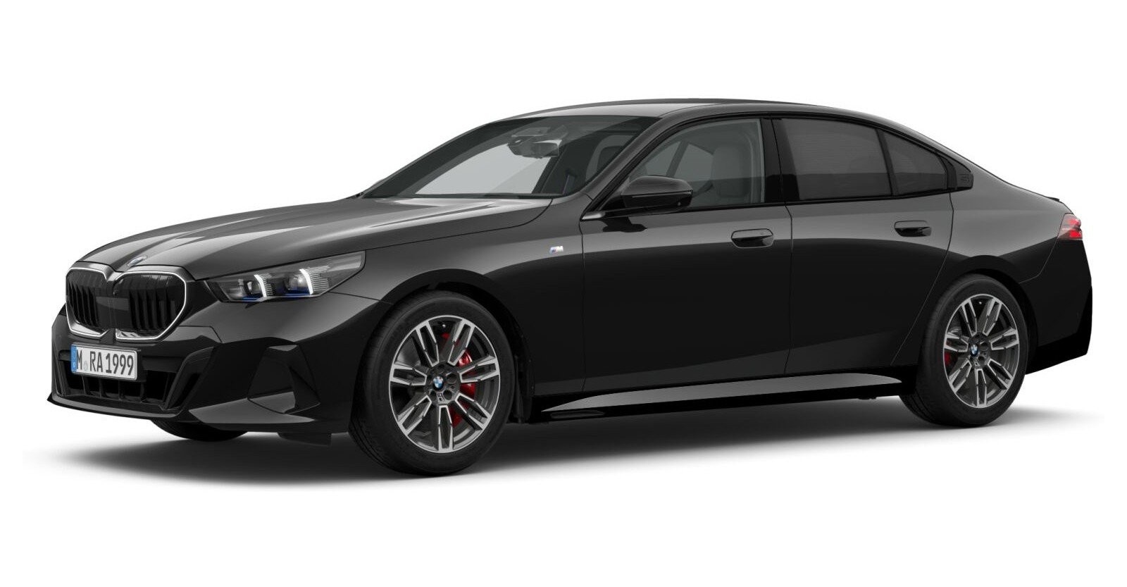 BMW 540d xDrive Limousine in Schwarz von vorne BMW 540d xDrive Limousine in Schwarz von vorne