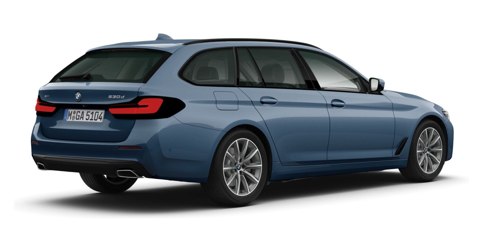 BMW BMW 5er in Blau von hinten BMW BMW 5er in Blau von hinten