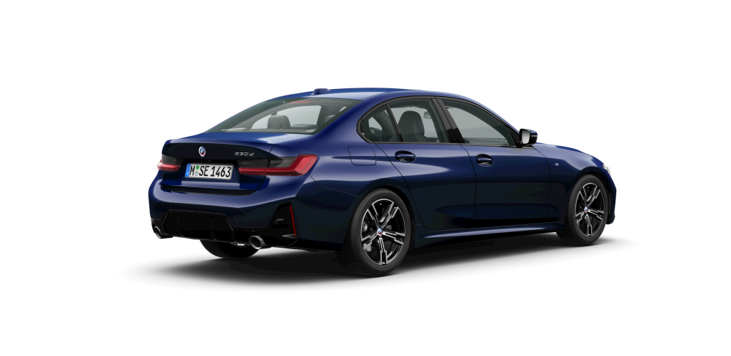 BMW BMW 3er in Blau von hinten BMW BMW 3er in Blau von hinten