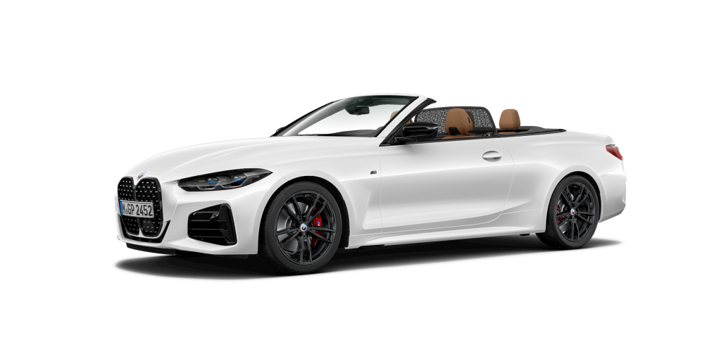 BMW M440i Cabrio in Weiß von vorne BMW M440i Cabrio in Weiß von vorne
