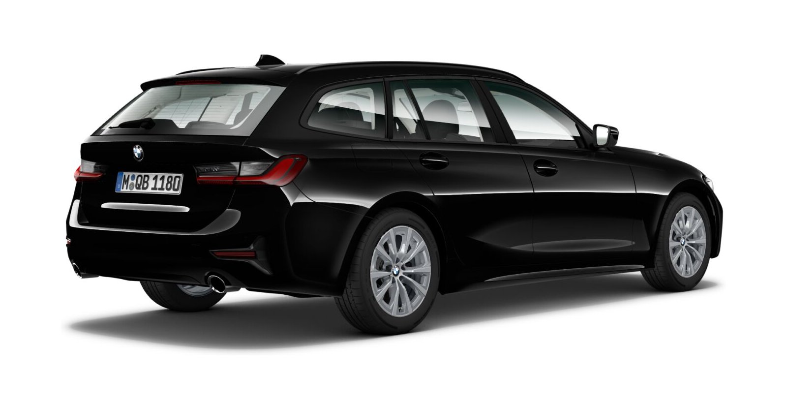 BMW BMW 3er in Schwarz von hinten BMW BMW 3er in Schwarz von hinten