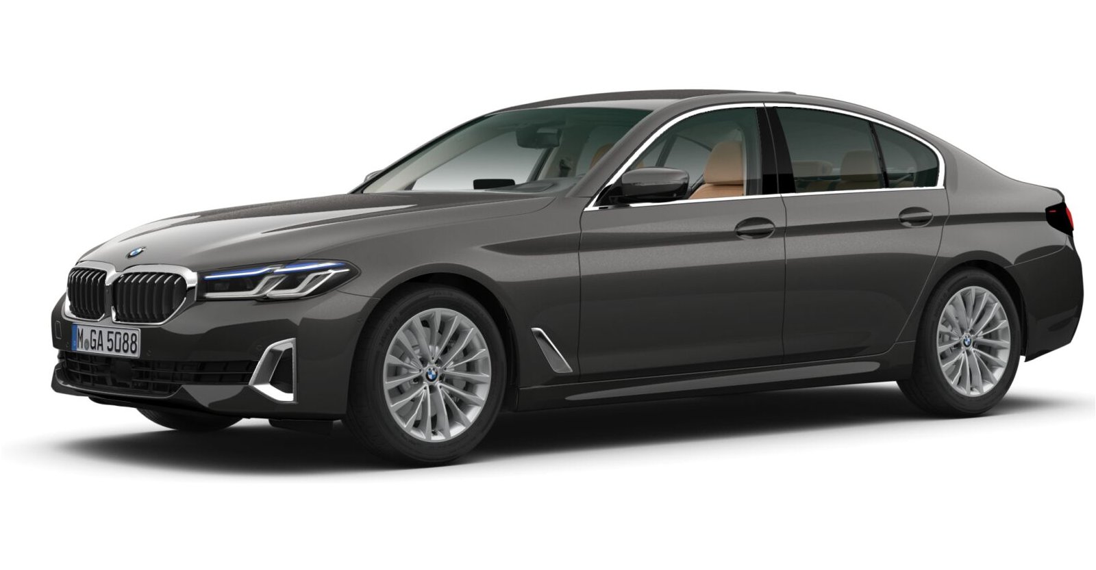 BMW 540i xDrive Limousine in Grau von vorne