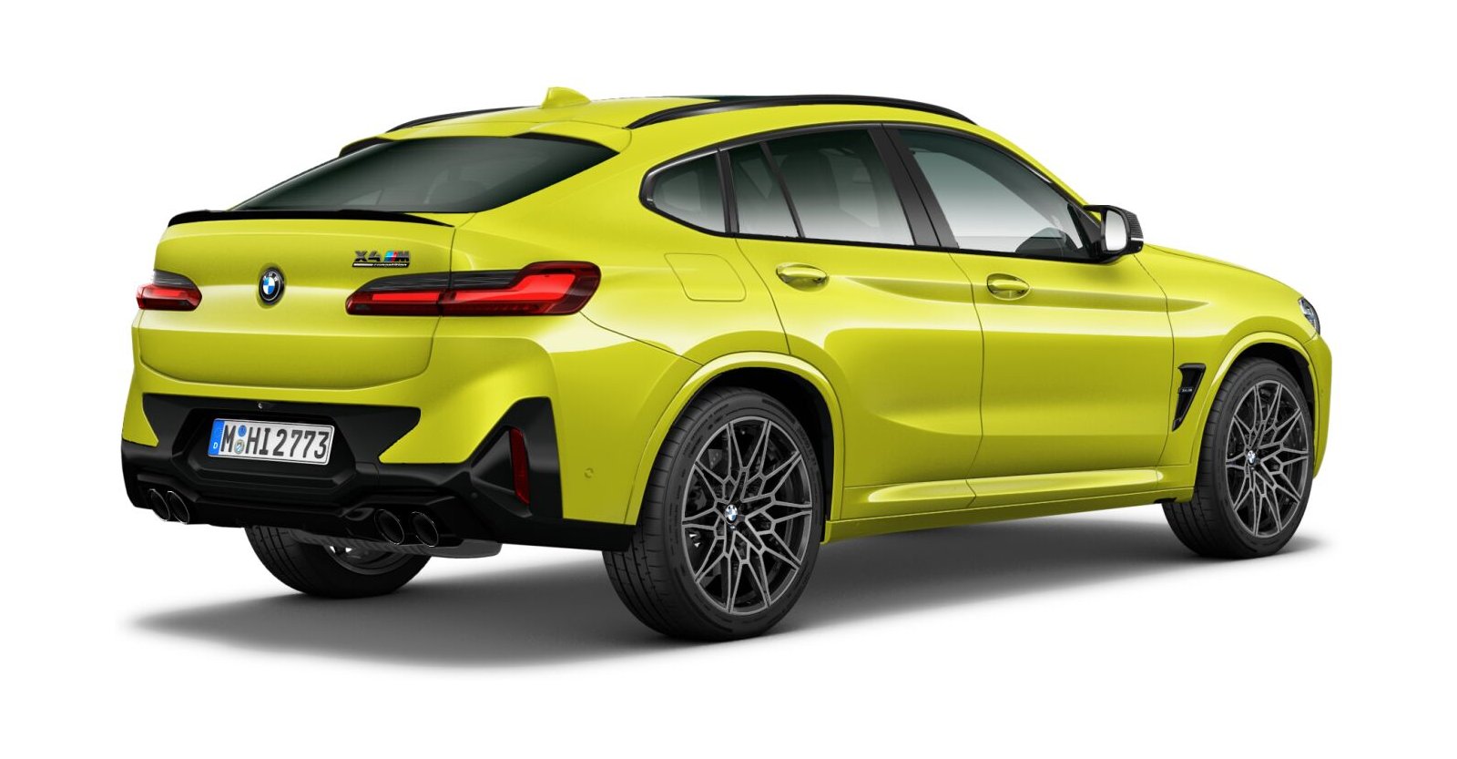 BMW BMW M in Gelb von hinten BMW BMW M in Gelb von hinten