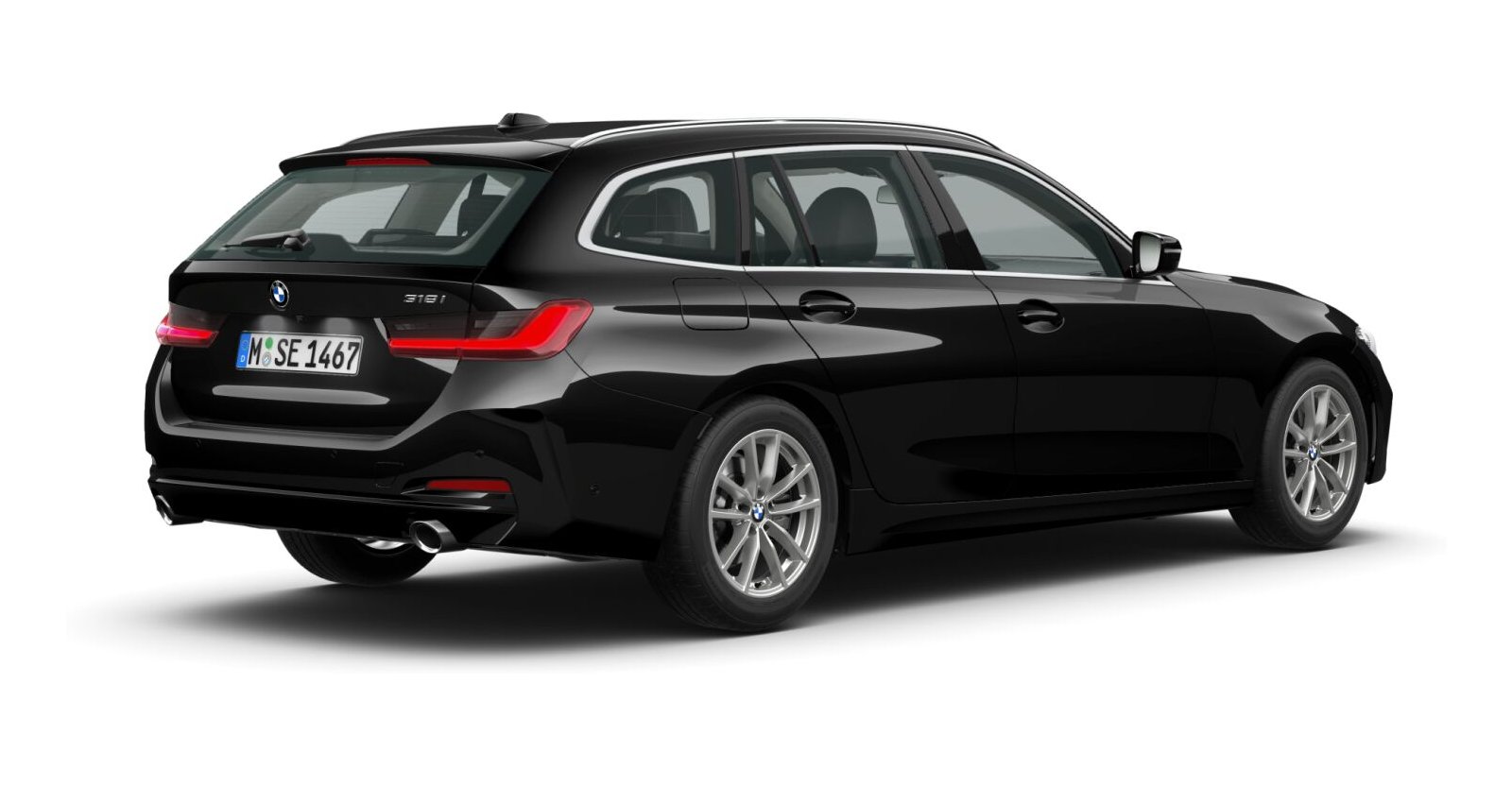 BMW BMW 3er in Schwarz von hinten BMW BMW 3er in Schwarz von hinten