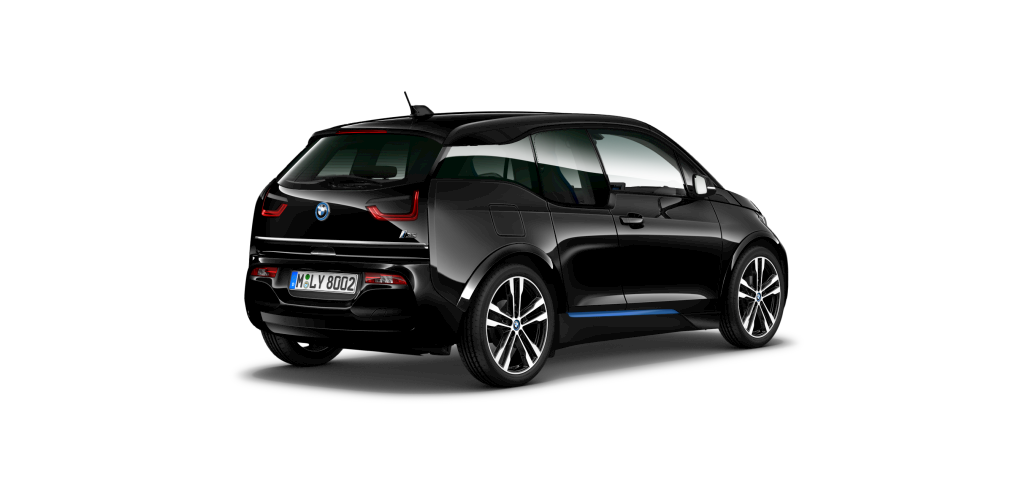 BMW BMW I in Schwarz von hinten BMW BMW I in Schwarz von hinten