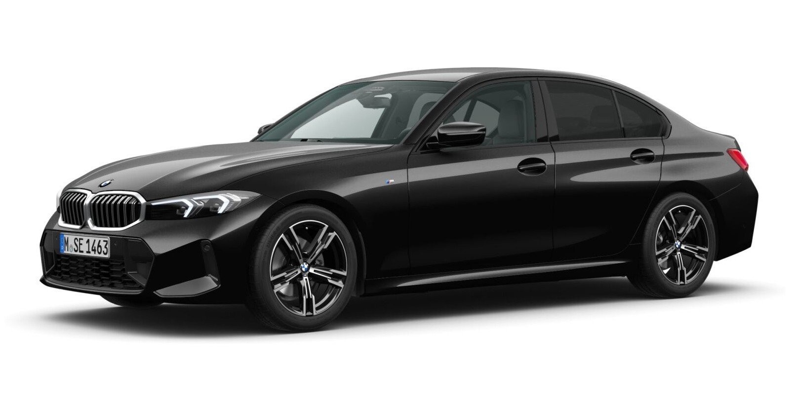 BMW BMW 3er in Schwarz von vorne BMW BMW 3er in Schwarz von vorne