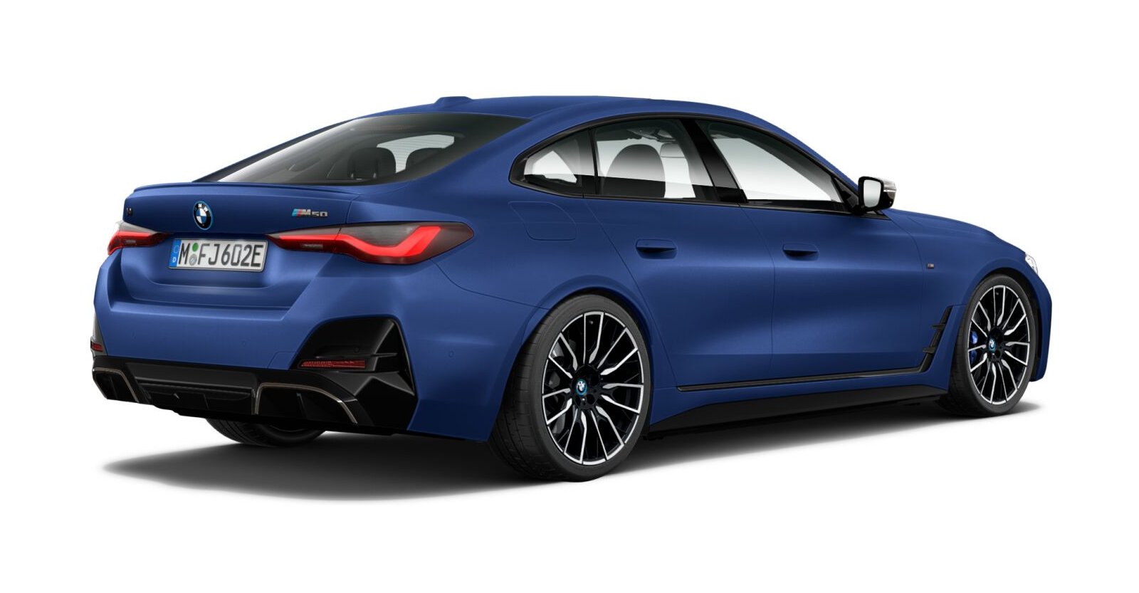 BMW BMW I in Blau von hinten