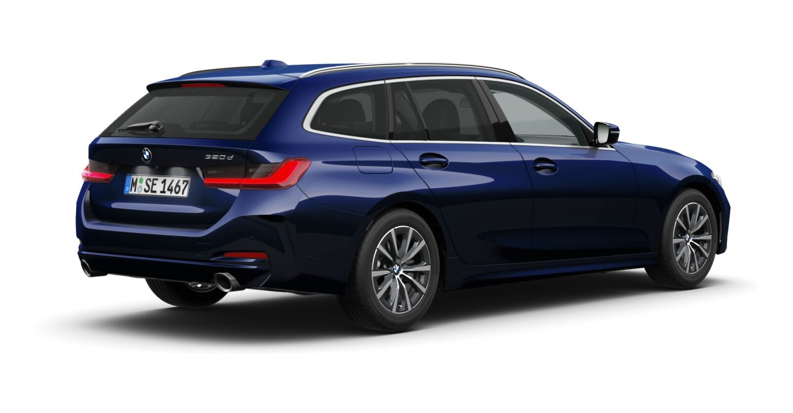 BMW BMW 3er in Blau von hinten