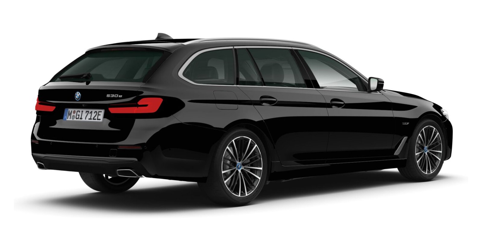 BMW BMW 5er in Schwarz von hinten