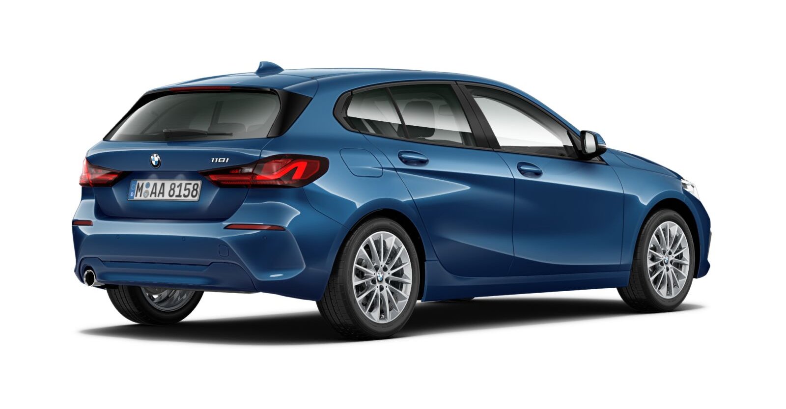 BMW BMW 1er in Blau von hinten BMW BMW 1er in Blau von hinten