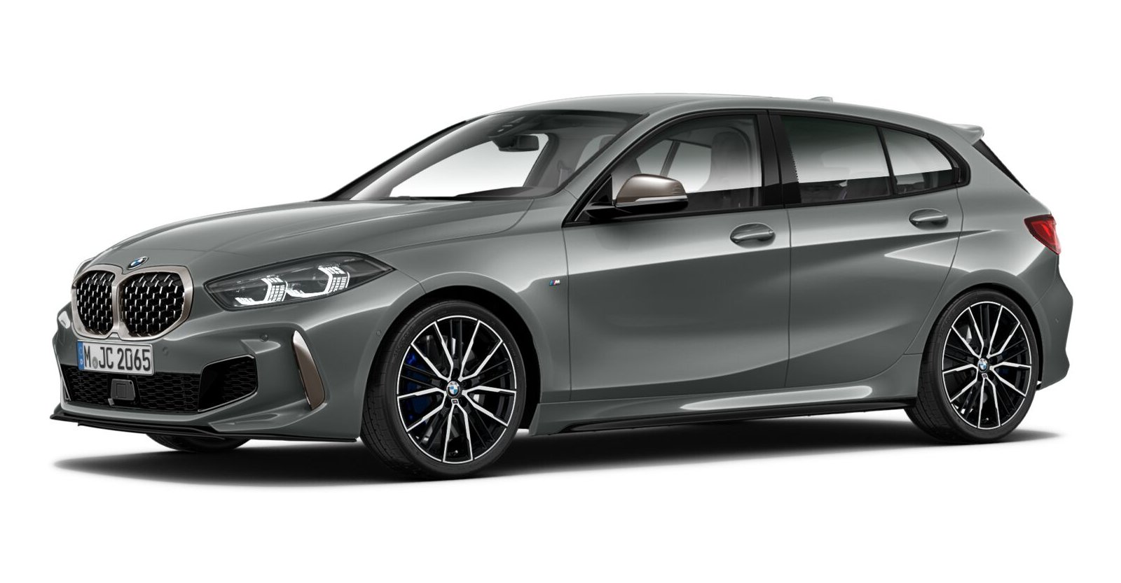 BMW M135i xDrive in Grau von vorne BMW M135i xDrive in Grau von vorne