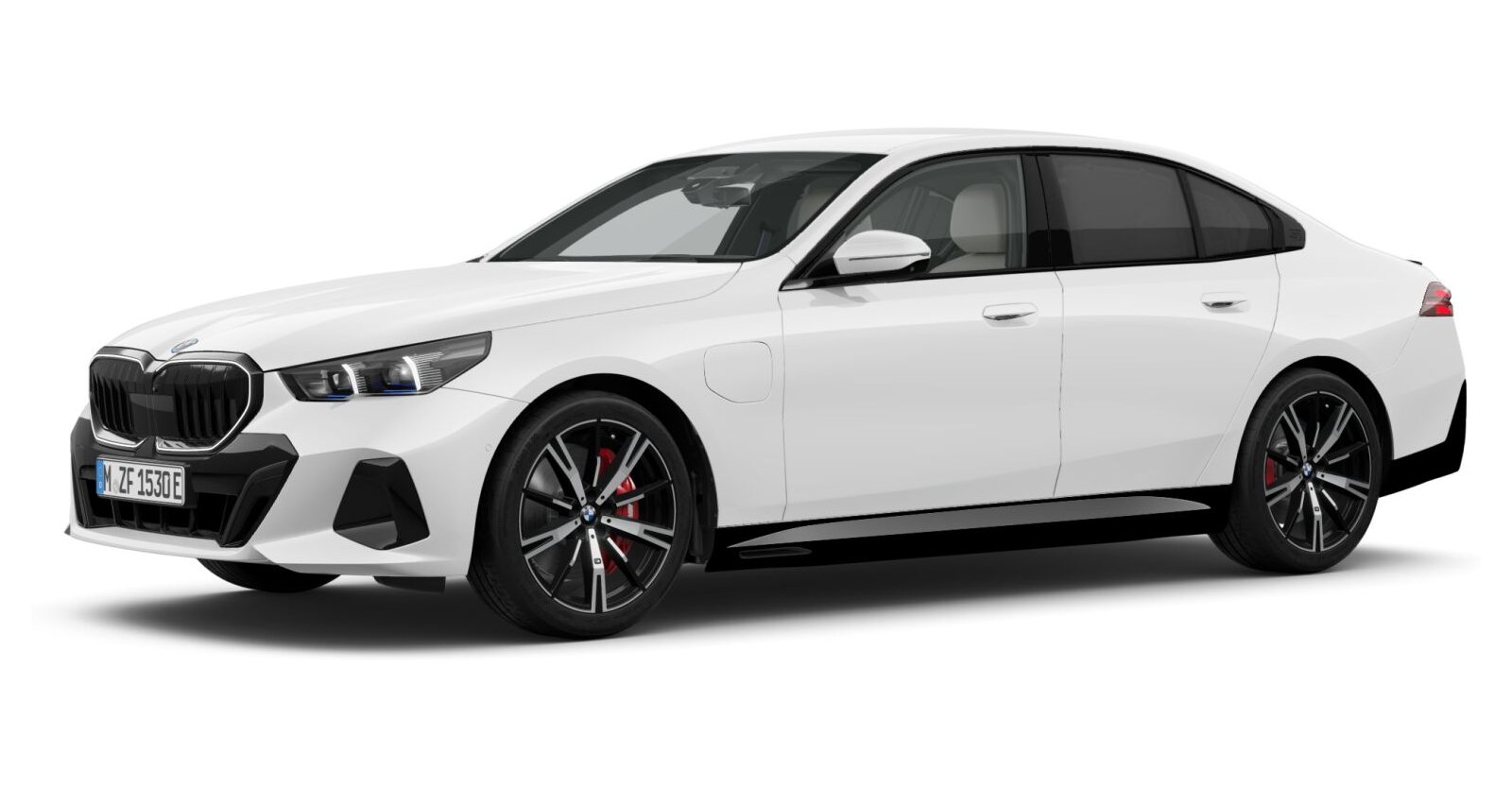 BMW 550e xDrive Limousine in Weiß von vorne