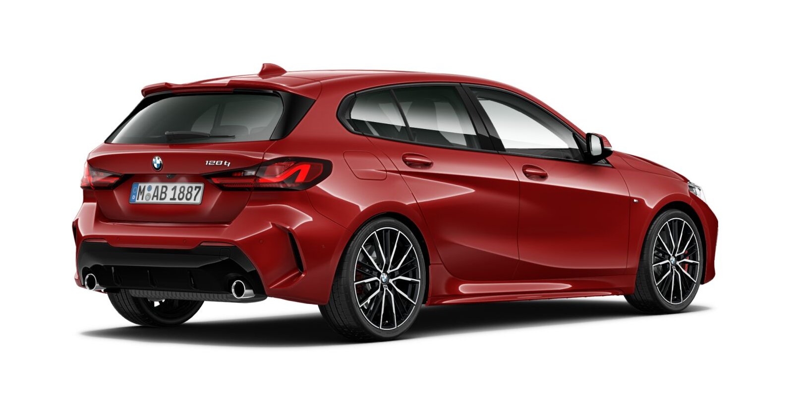 BMW BMW 1er in Rot von hinten BMW BMW 1er in Rot von hinten