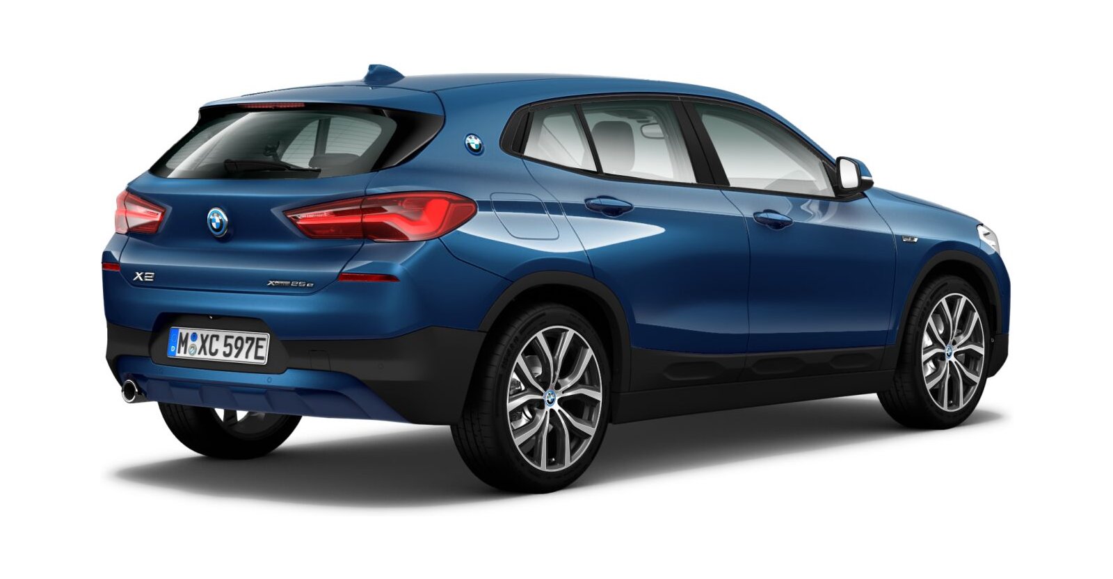 BMW BMW X in Blau von hinten BMW BMW X in Blau von hinten