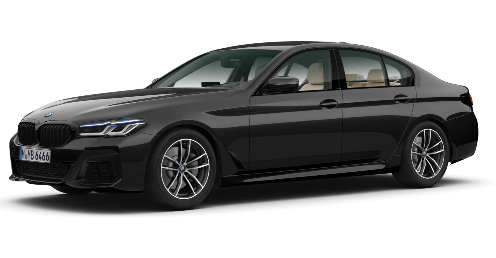 BMW 520d Limousine in Schwarz von vorne BMW 520d Limousine in Schwarz von vorne