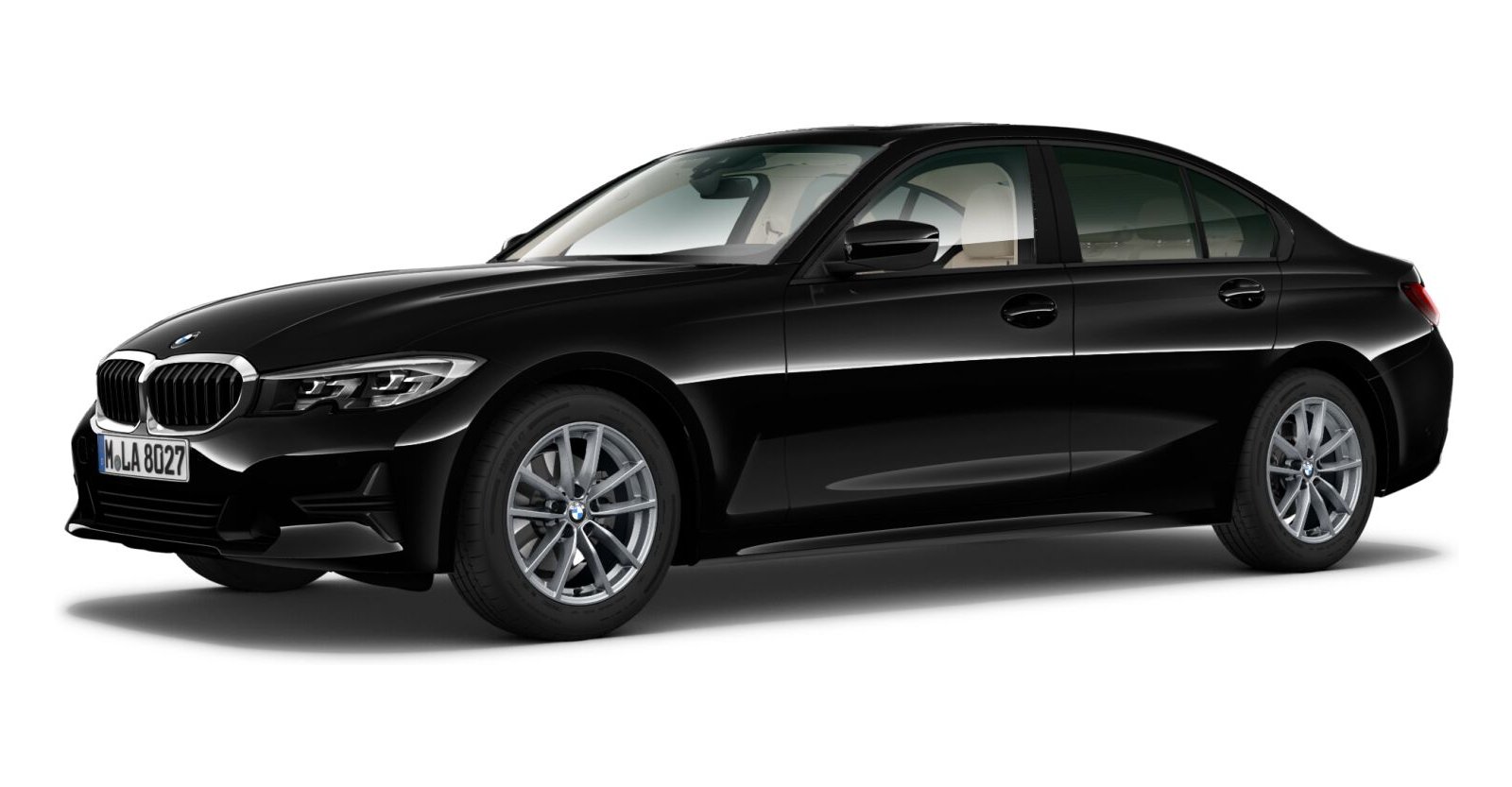 BMW BMW 3er in Schwarz von vorne BMW BMW 3er in Schwarz von vorne