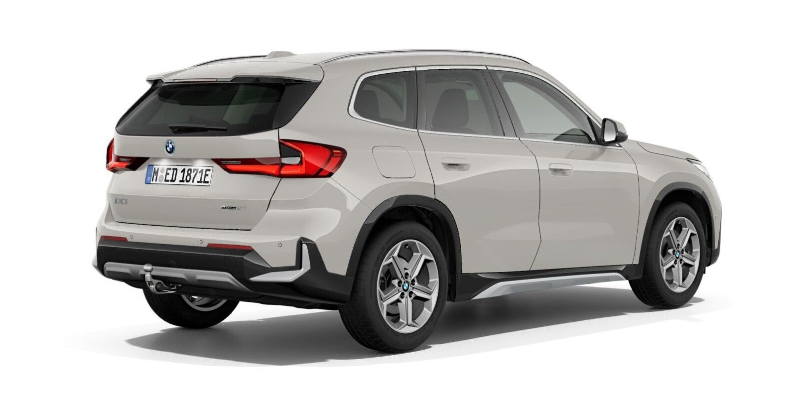 BMW iX1 eDrive20 in Grau von hinten