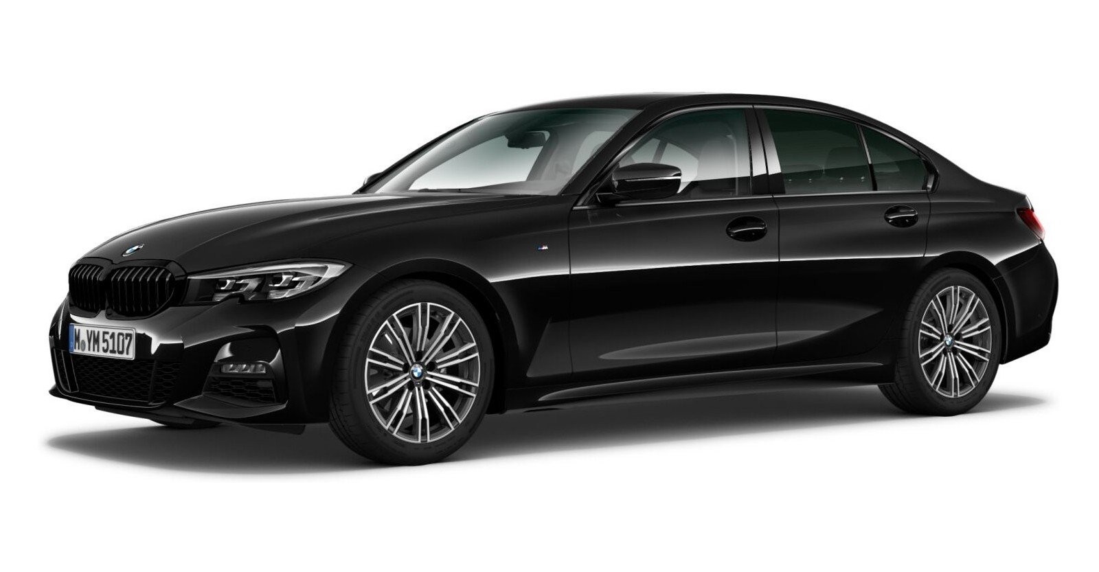 BMW BMW 3er in Schwarz von vorne BMW BMW 3er in Schwarz von vorne