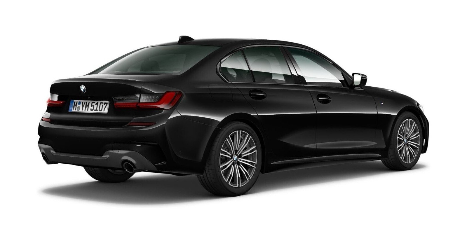 BMW BMW 3er in Schwarz von hinten BMW BMW 3er in Schwarz von hinten