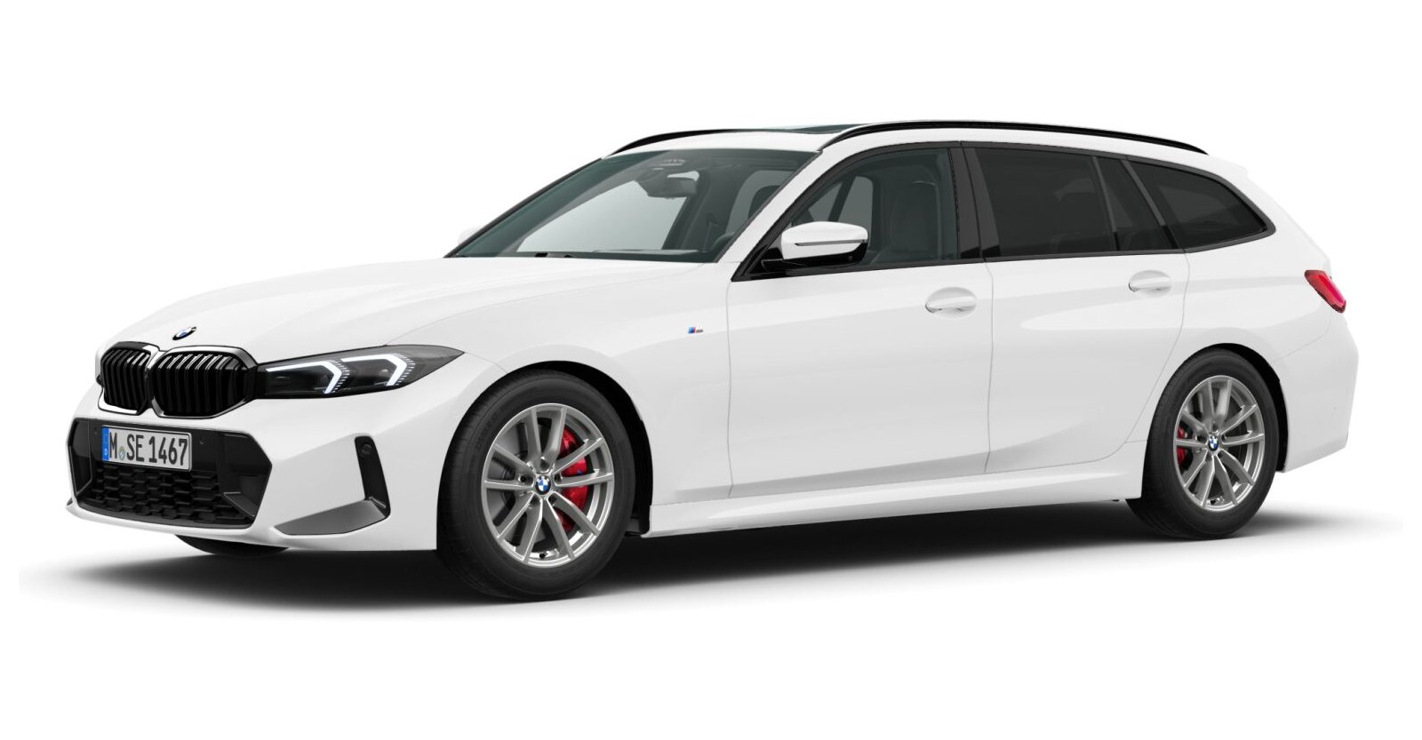 BMW 330i xDrive Touring in Weiß von vorne