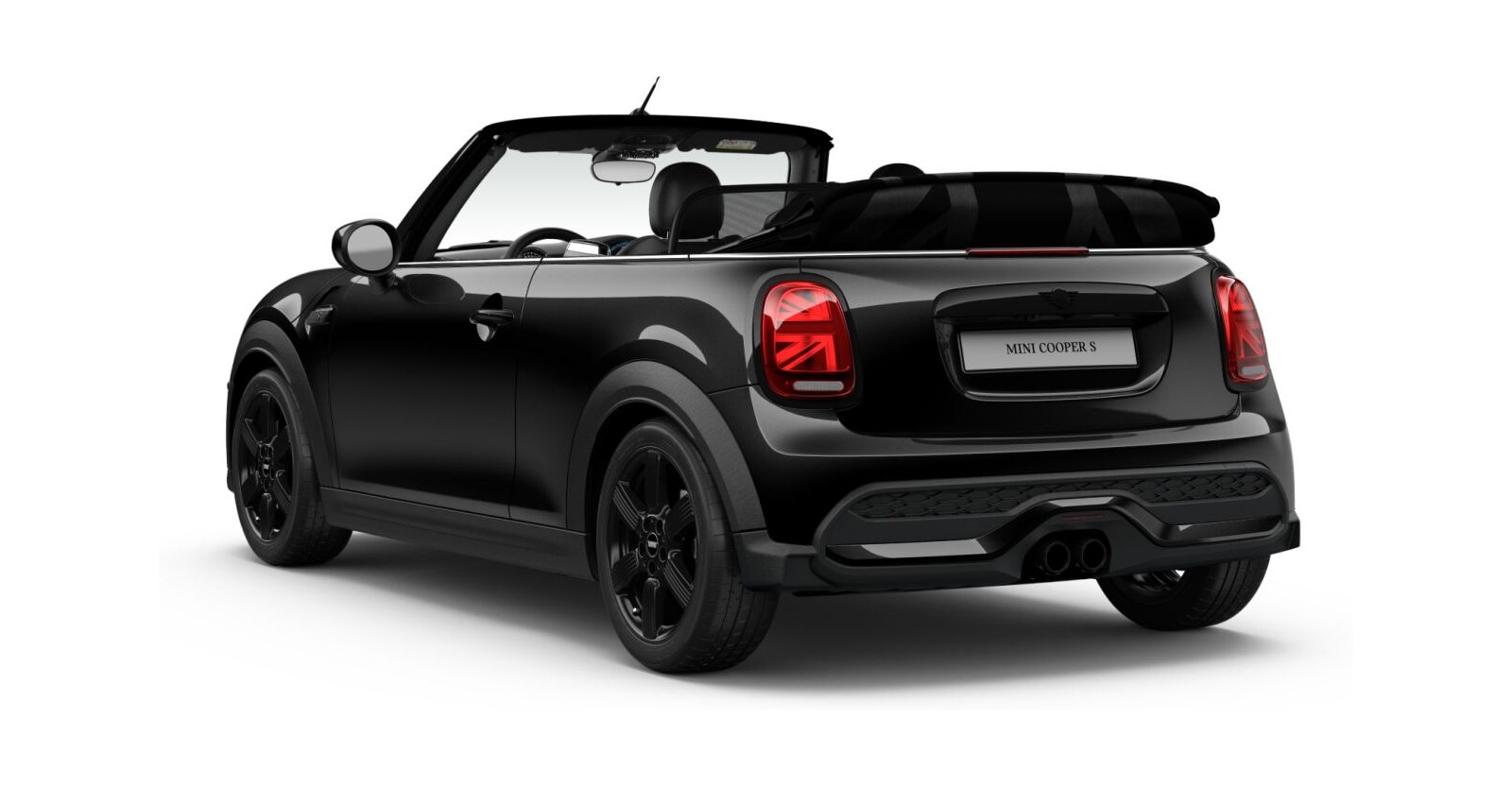 MINI MINI Cabrio in Schwarz von hinten MINI MINI Cabrio in Schwarz von hinten