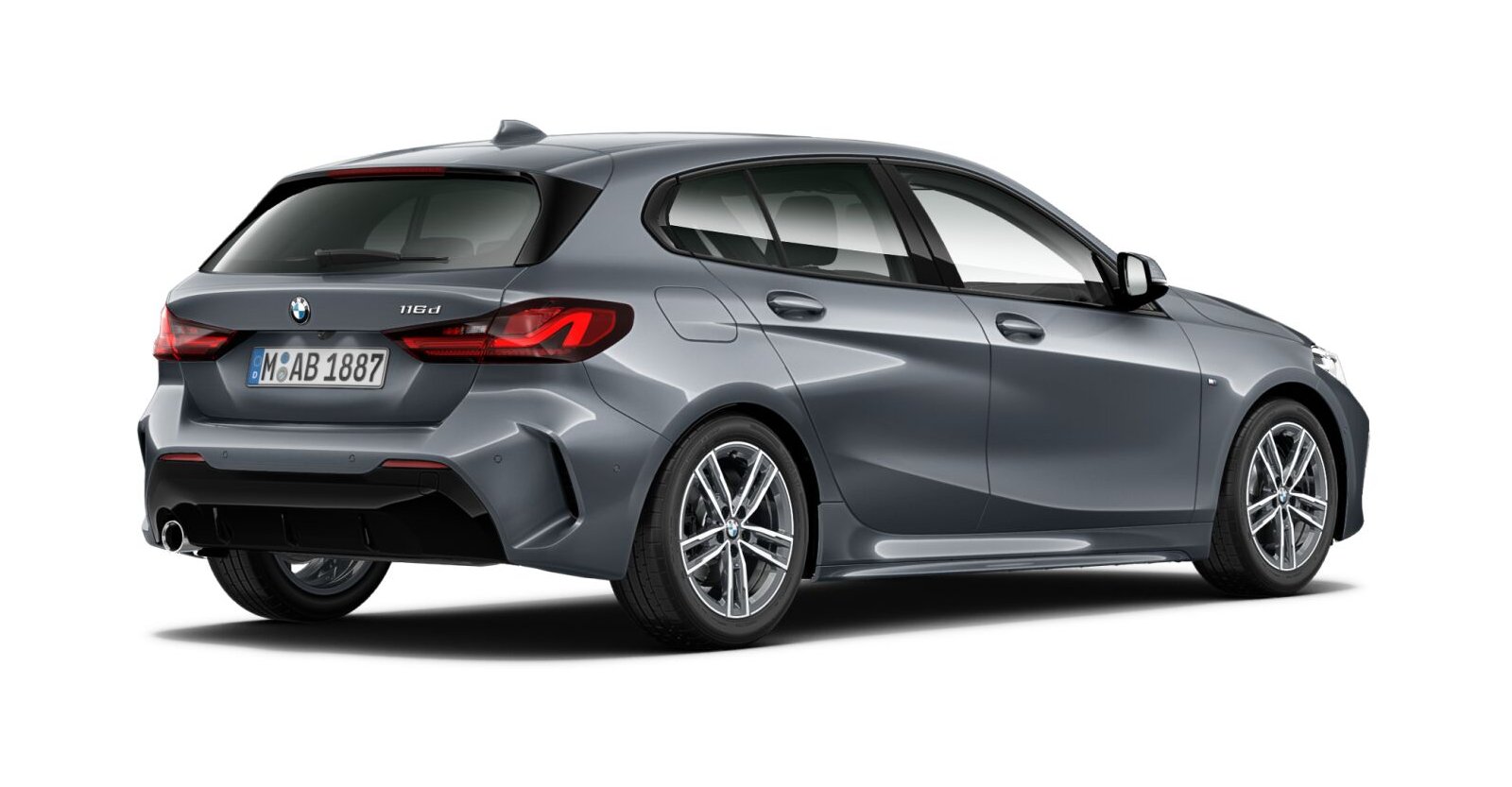 BMW BMW 1er in Grau von hinten BMW BMW 1er in Grau von hinten